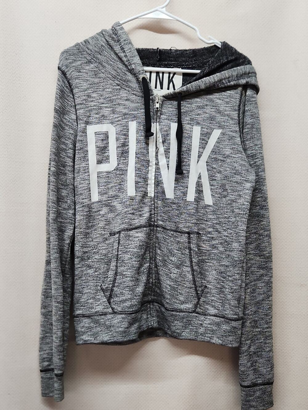 Victoria's Secret PINK Black & Gray Marled Hoodie